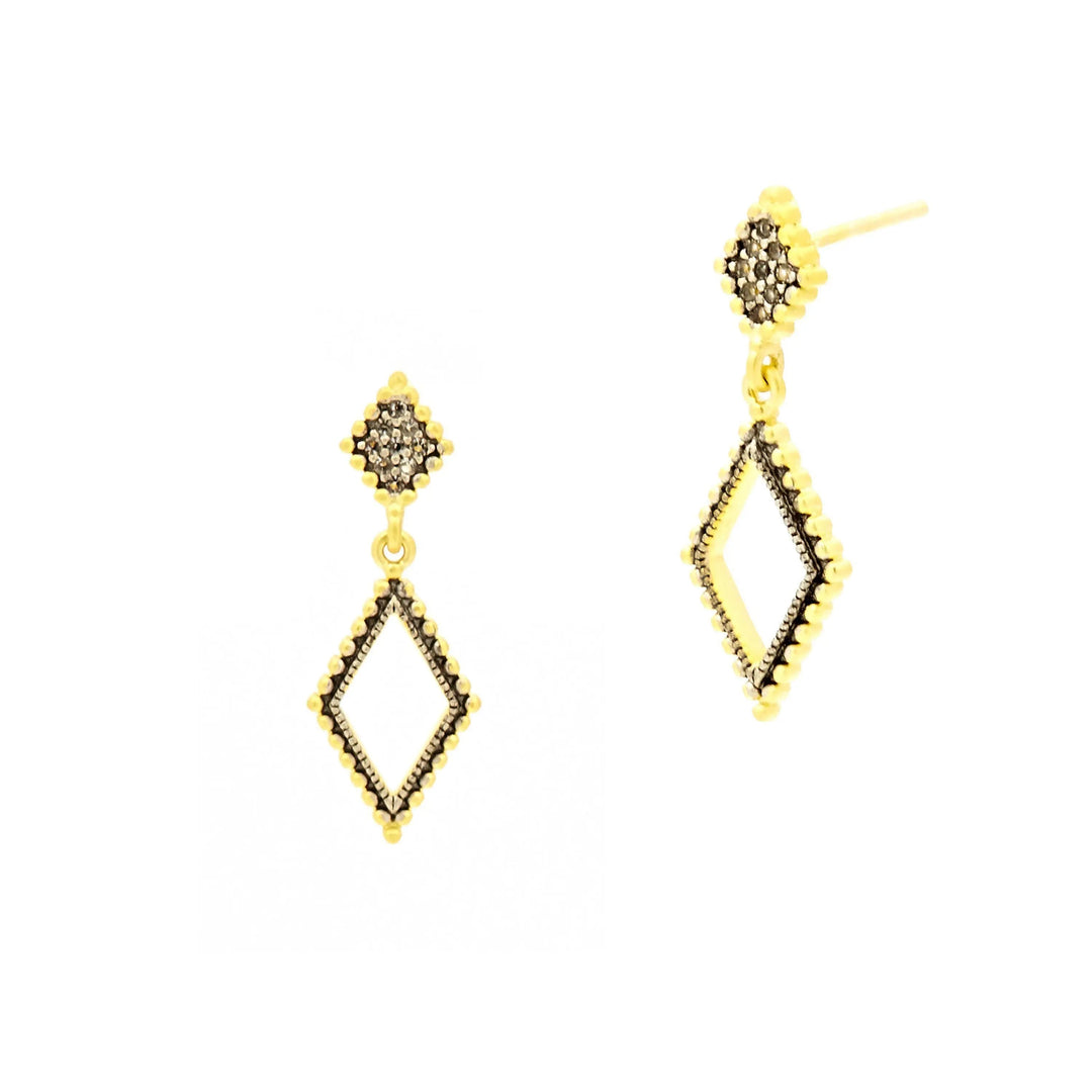 Rose D'or Small Open Diamond Drops Earrings