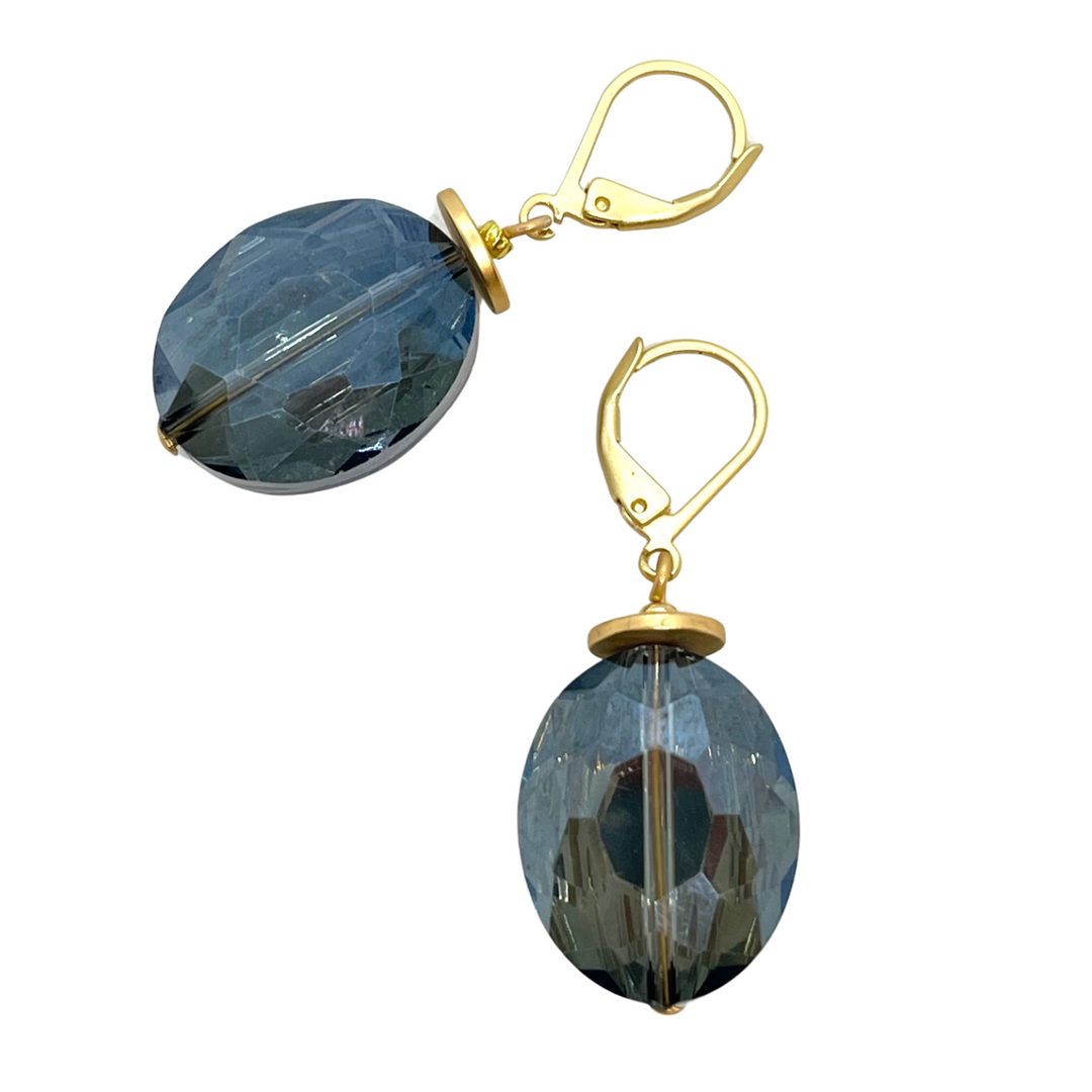 Labradorite Blue Crystal Earrings