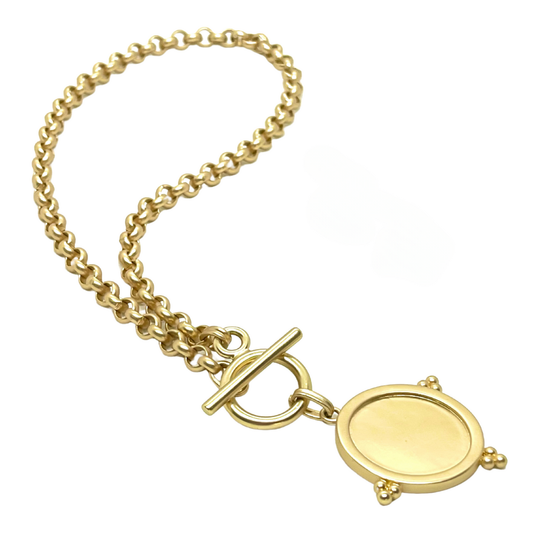 Starburst Pendant on Matte Gold Rolo Chain