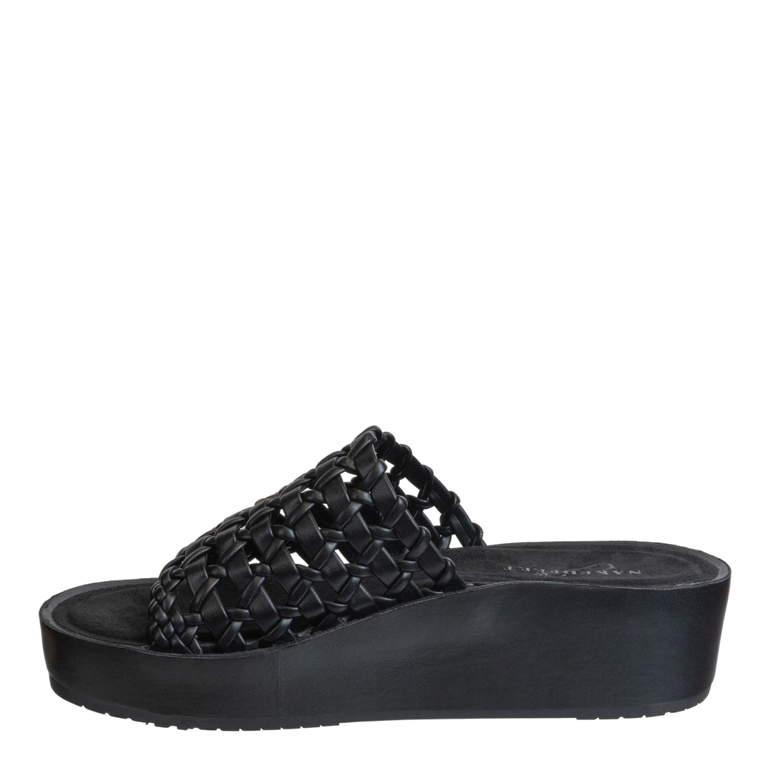 NAKED FEET - CYPRUS in BLACK Platform Sandals