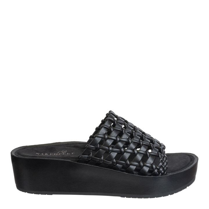 NAKED FEET - CYPRUS in BLACK Platform Sandals