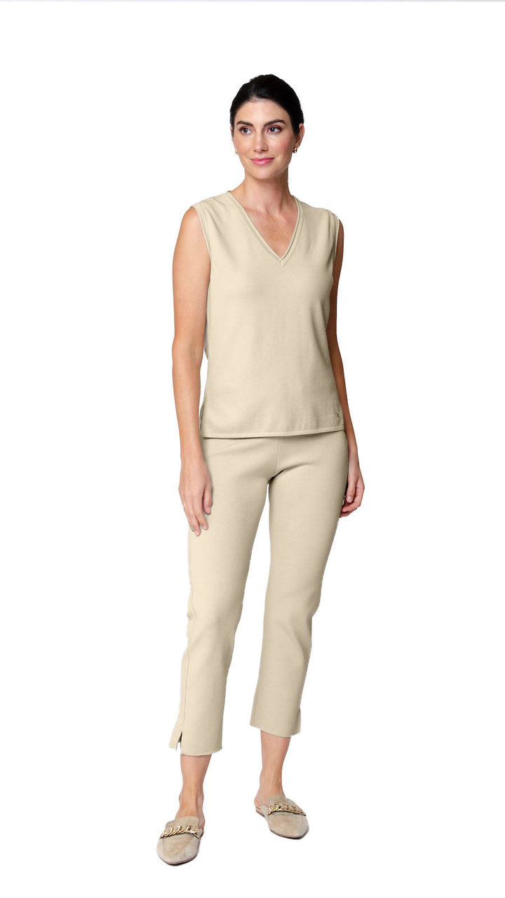 Victoria V-Neck Tank Top, Warm Beige