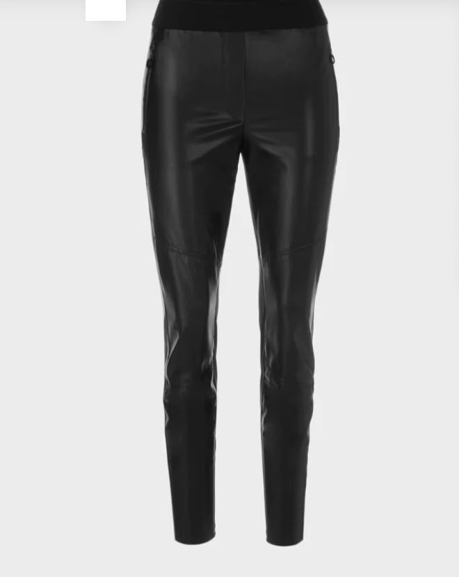 Betsy's Studio BLACK FAUX LEATHER SINNAR TROUSERS
