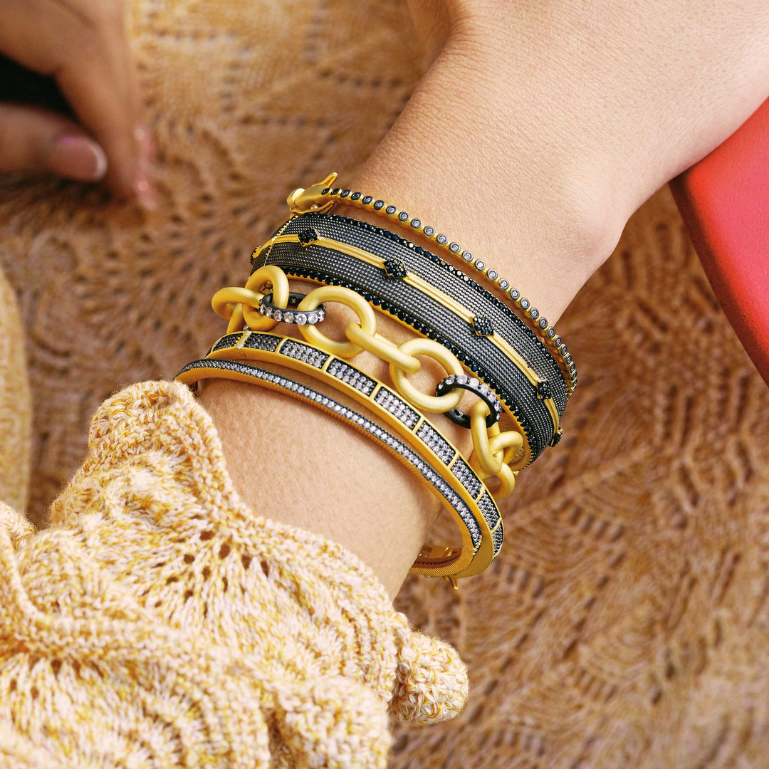 Black Pavé Hinge Bracelet