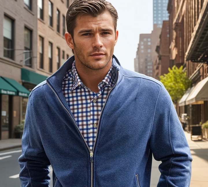 Check Mate Lounge Set - Long Sleeve Shirt & Full Zip 'Sweater'