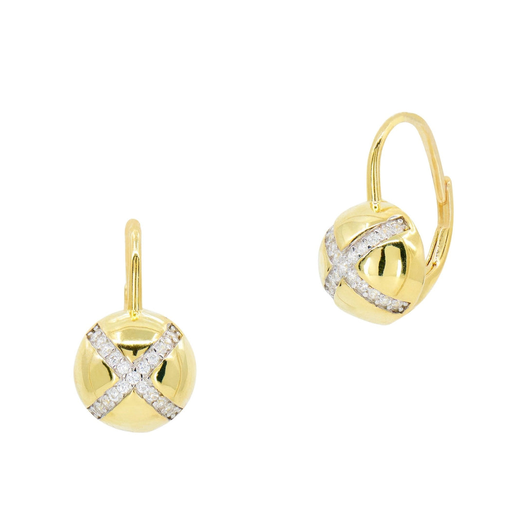 Radiance Pavé Criss Cross Drop Earrings - FREIDA ROTHMAN