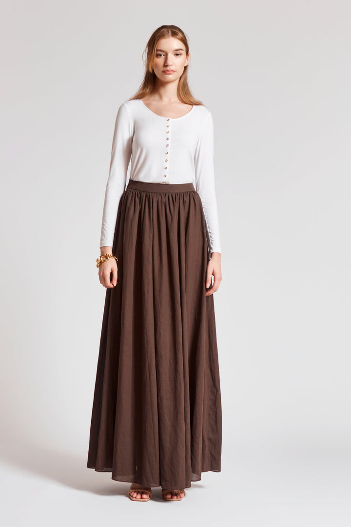 The At Ease Skirt - Chocolate