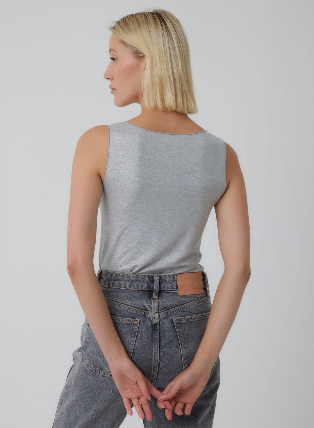 Soft Touch Metallic Crewneck Tank