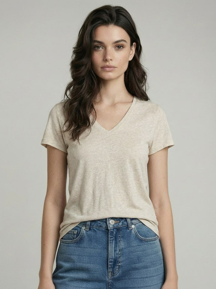 DELUXE COTTON S/S V-NECK