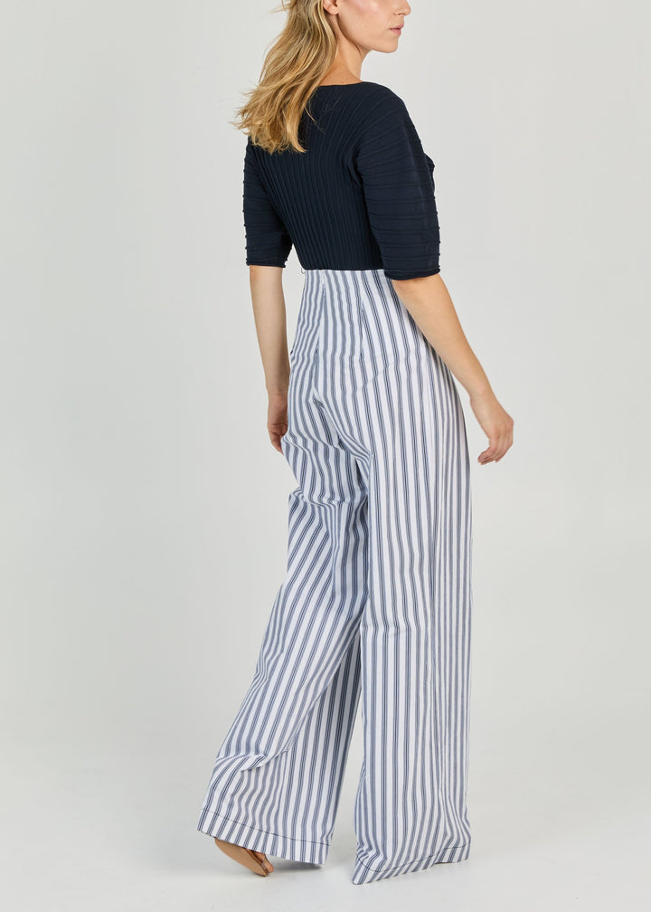 CABANA STRIPE HIGH WAIST WIDE LEG PANTS