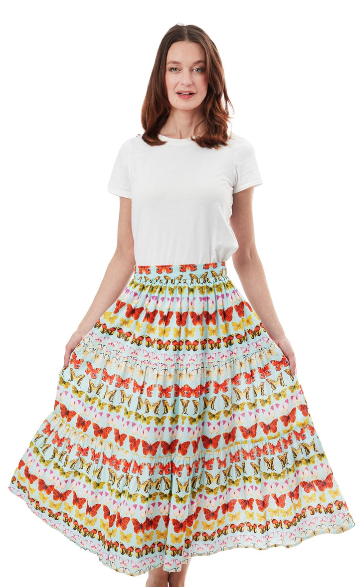 Woodstock Skirt White Butterflies XS / 3000-R930