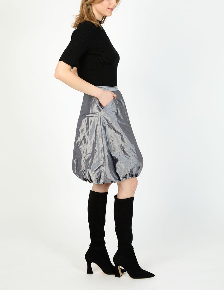 METALLIC TAFFETA BUBBLE SKIRT