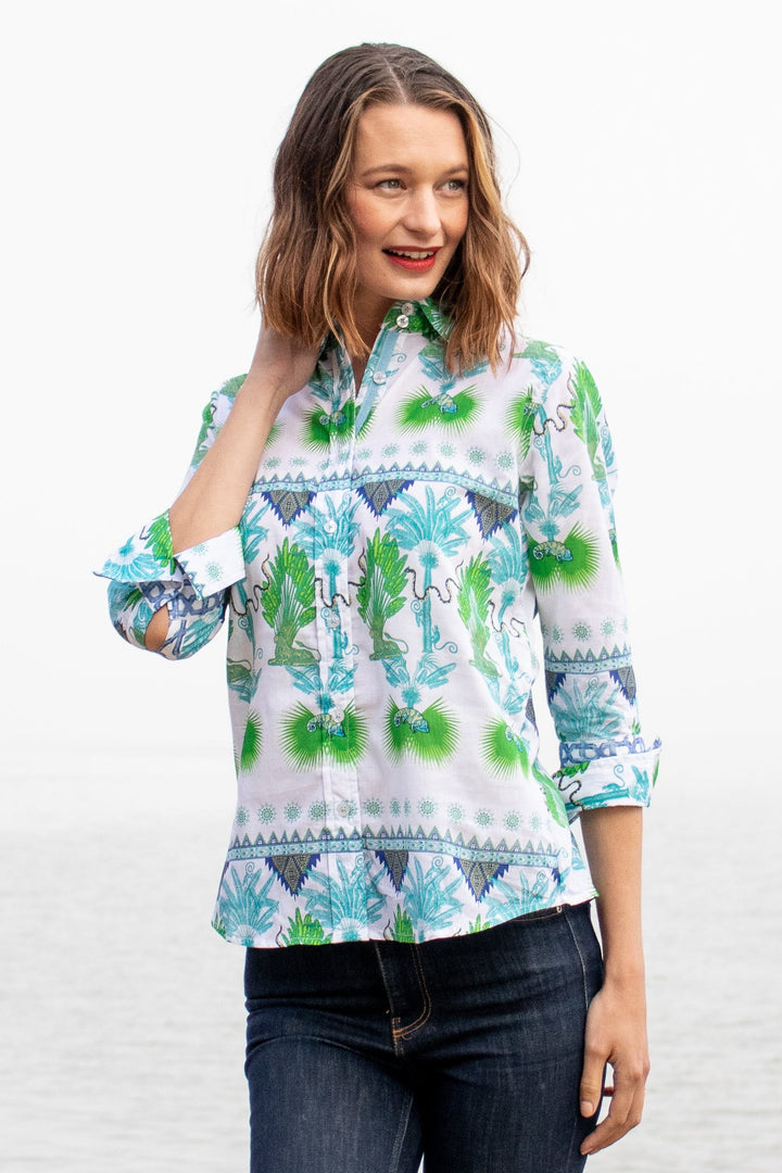 Rome Shirt with 3/4 Sleeve Multi Palm Trees