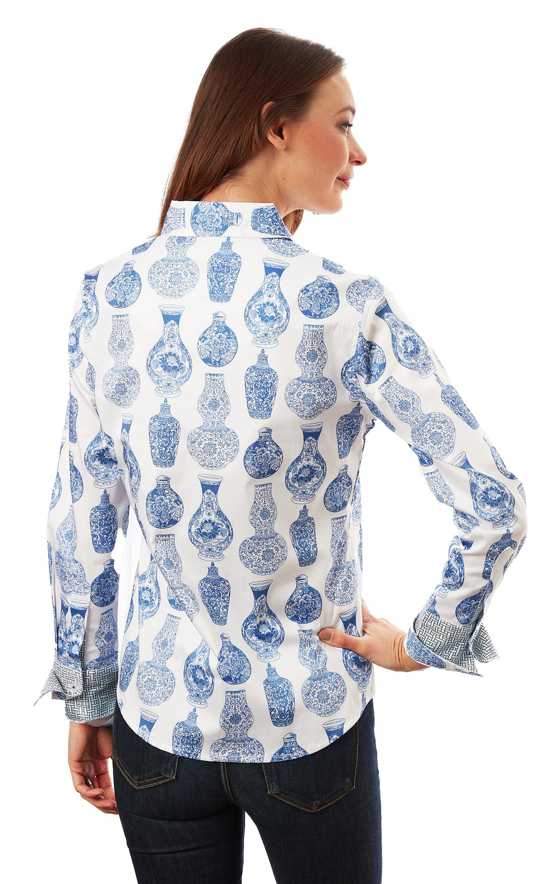 Rome Shirt Chinoiserie Print XS / 402-S851-XS