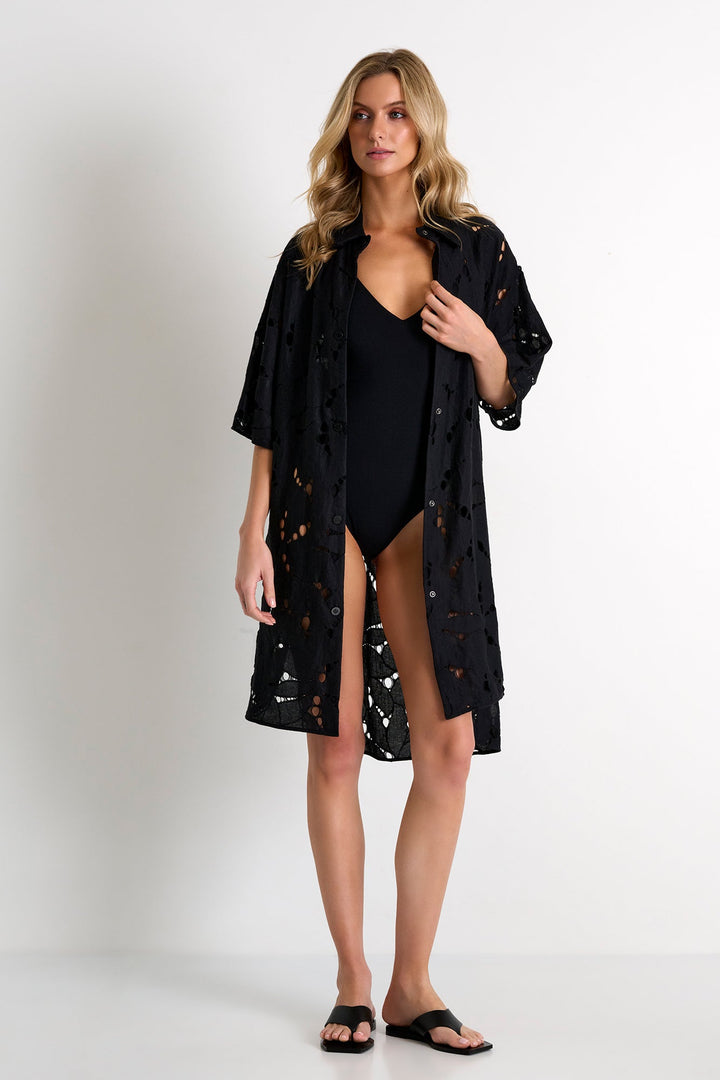 Modern Lace Shirt Dress 02 / 800 Black