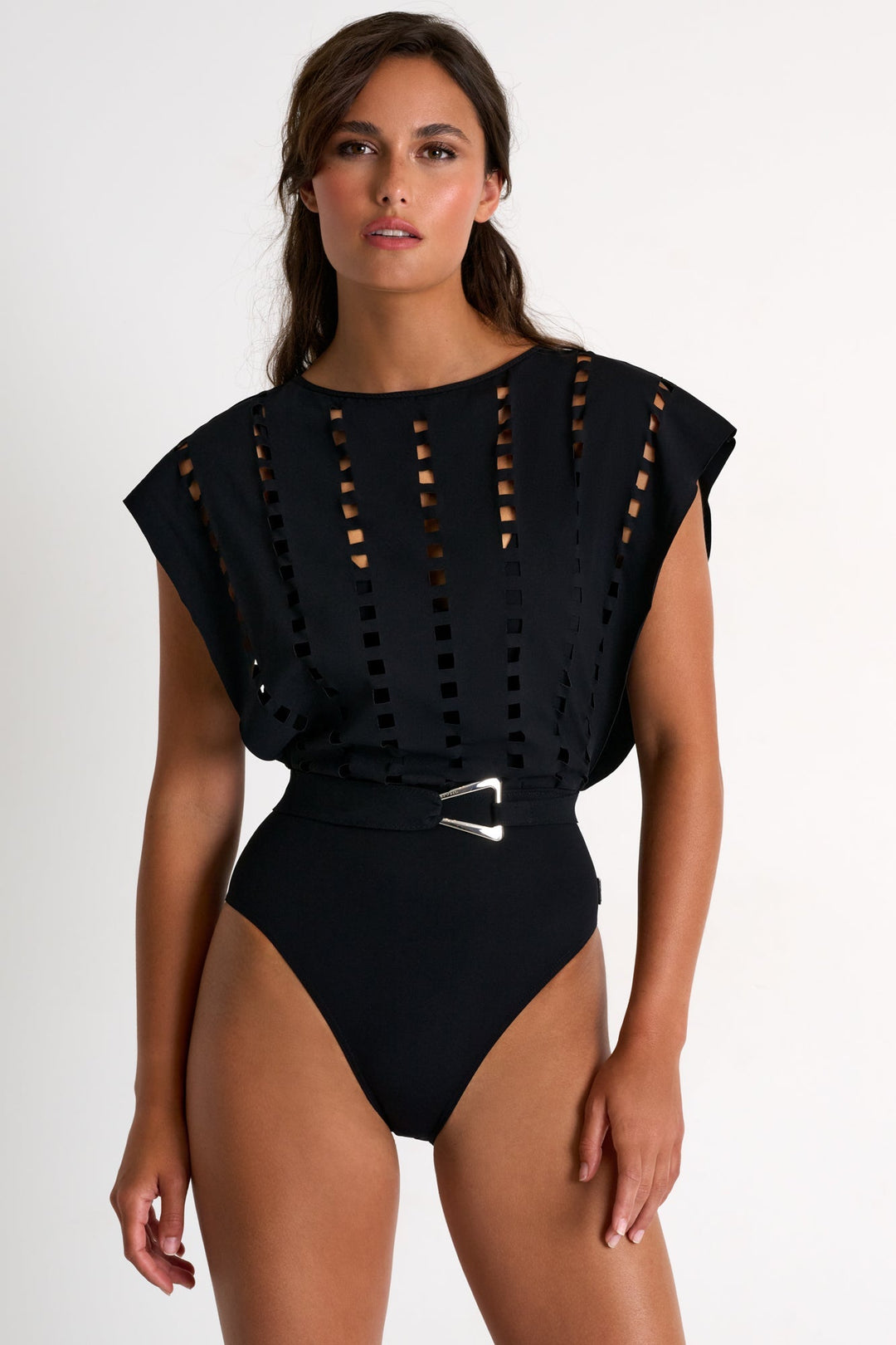 Elegant One-Piece Swimsuit With Mosaic Cutouts 04 / 800 Black