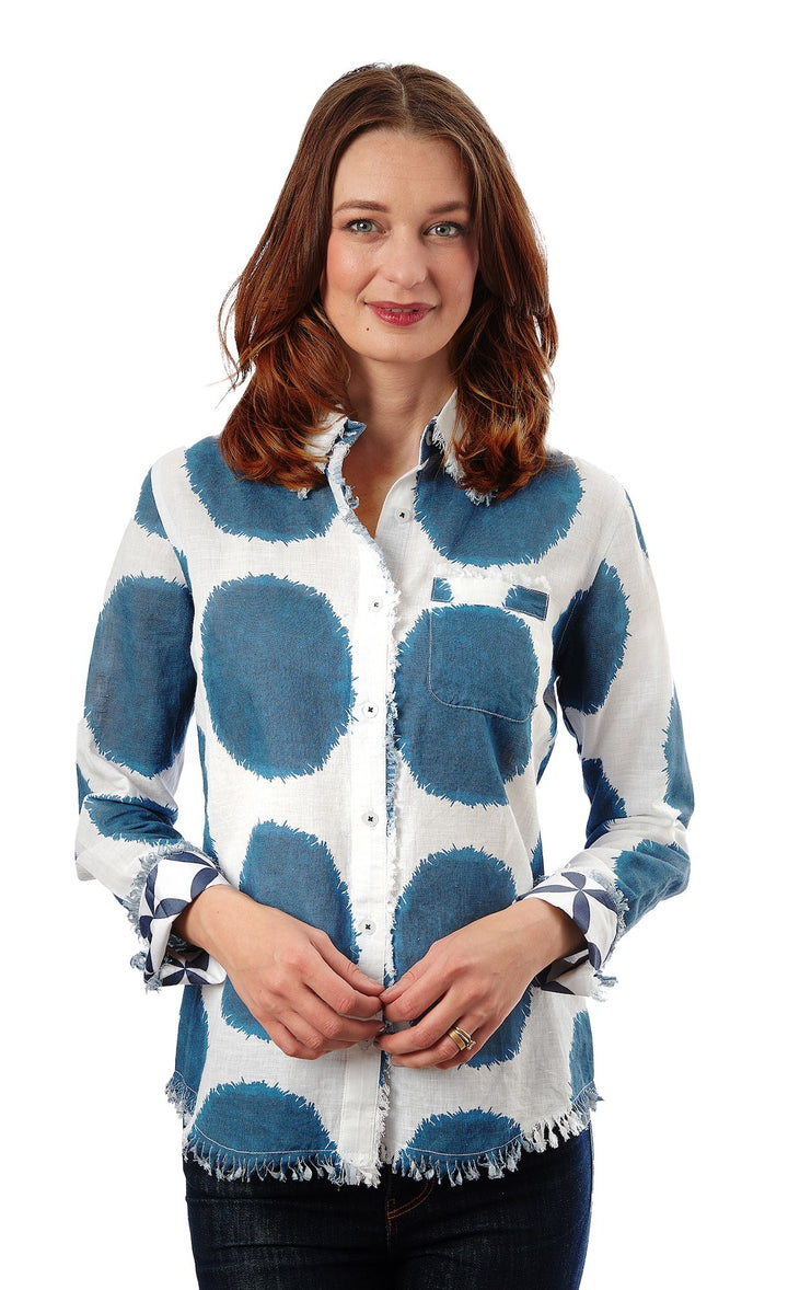 Cape Cod Tunic Big Blue Dots XS / 4949-R846