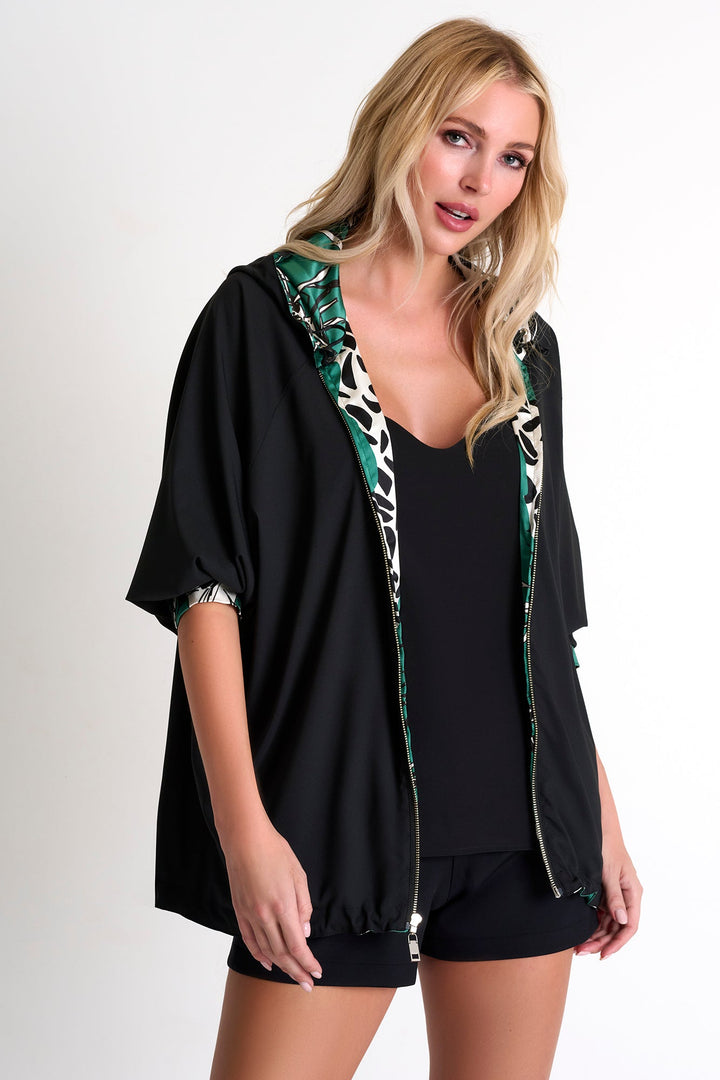 Reversible Oversized Silk Jacket  - 52451-79-951 02 / 951 Oasis / 95% SILK 5% ELASTANE