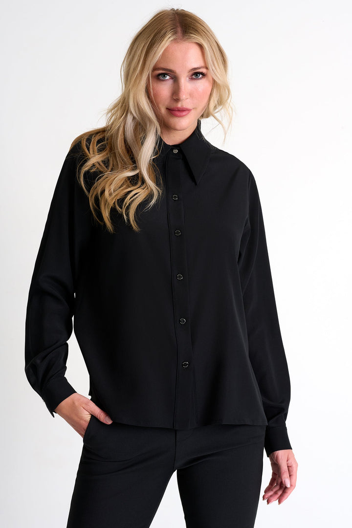 Silk Blouse - 52451-81-800 02 / 800 Caviar / 95% SILK 5% ELASTANE