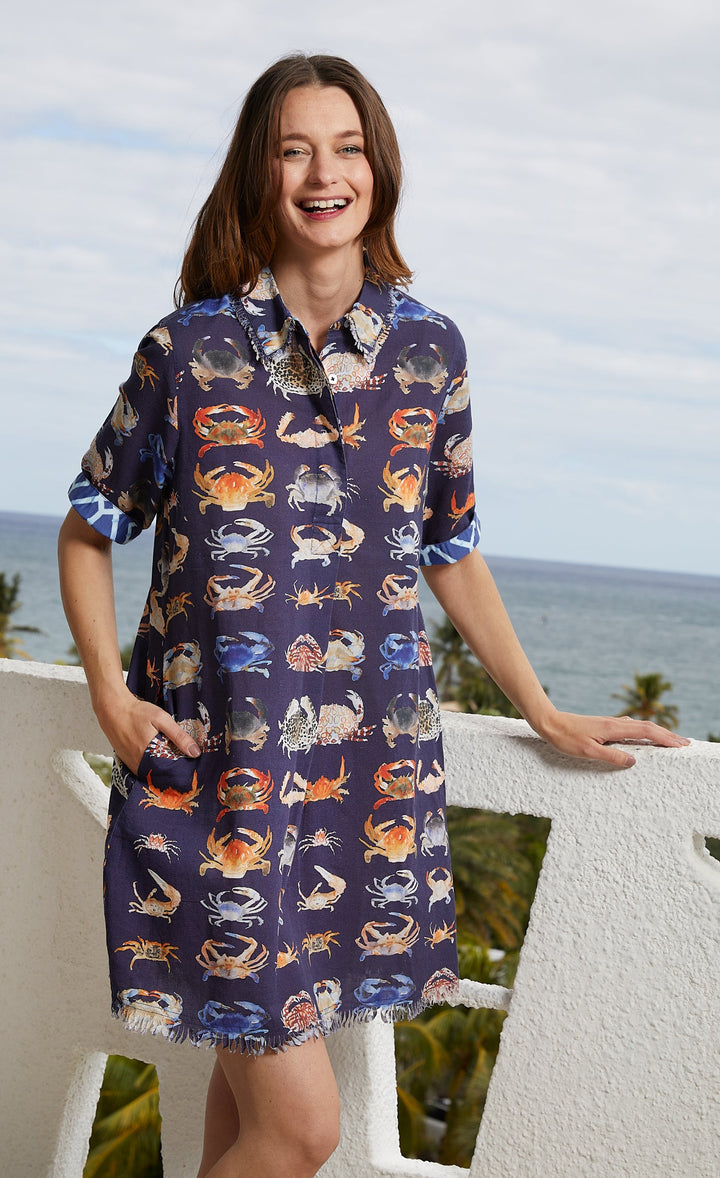 Chatham Dress Crab Print XS / 615A-S860-XS