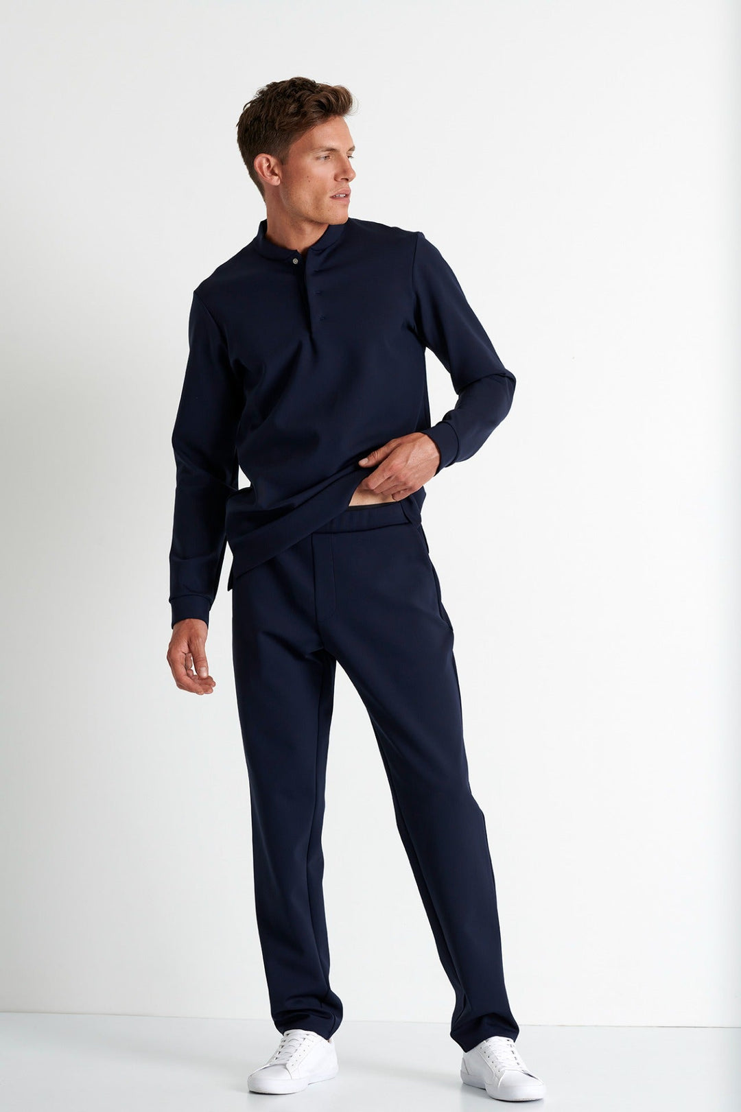 Modern Comfortable 3D Jersey Pants - 62267-44-590 S / 590 Navy / 75% POLYAMIDE, 25% ELASTANE