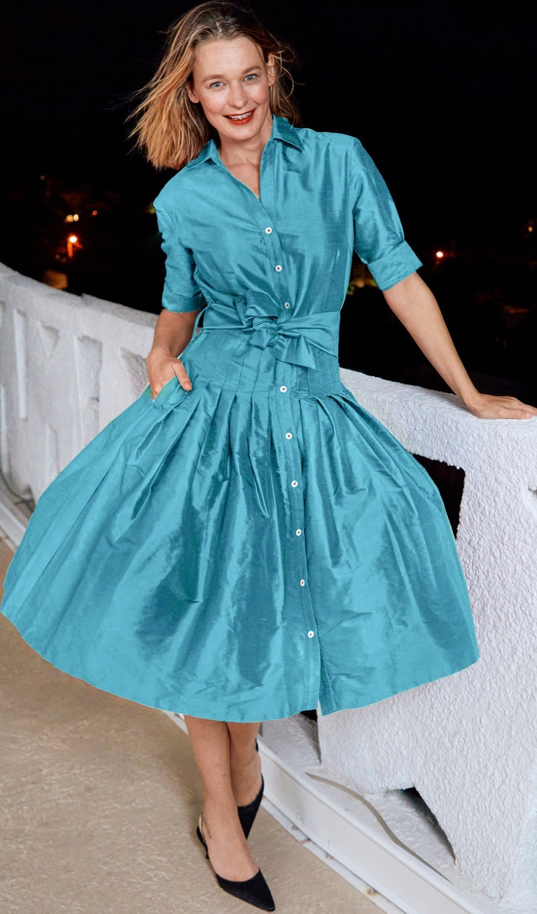 Mrs Maisel Turquoise Silk