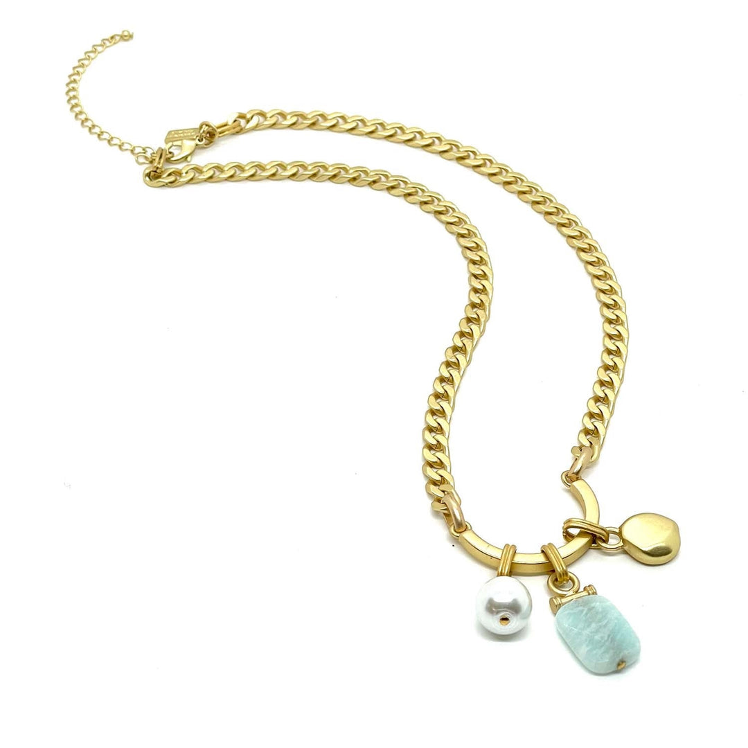 Horseshoe Amazonite Charm Necklace