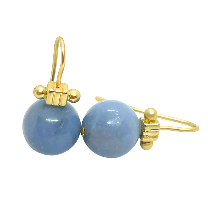 Blue Jade Column Top Earrings