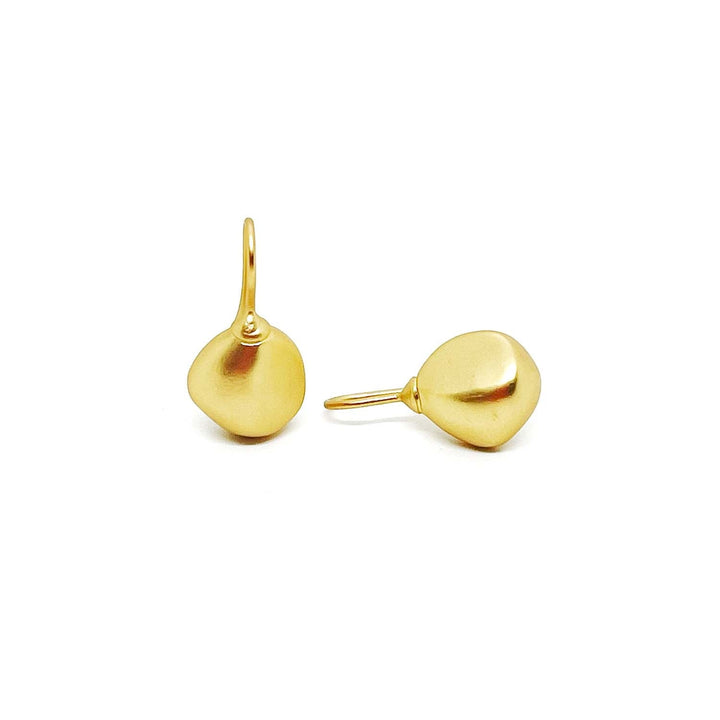 Matte Gold Pebble Earrings