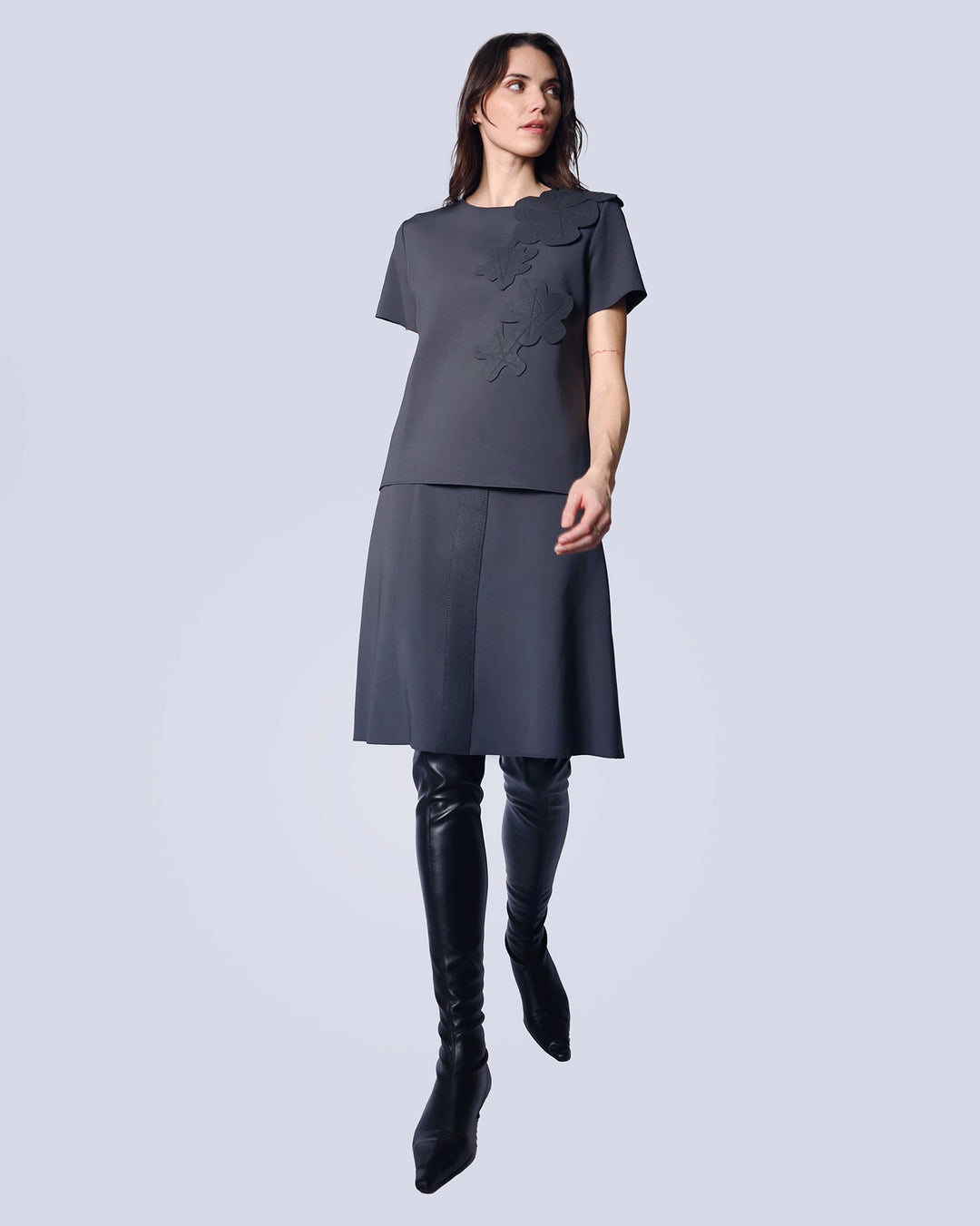 Maison Marie Saint Pierre | Top | HAILEY | Dark Charcoal | Skirt | HERMINE | Dark Charcoal