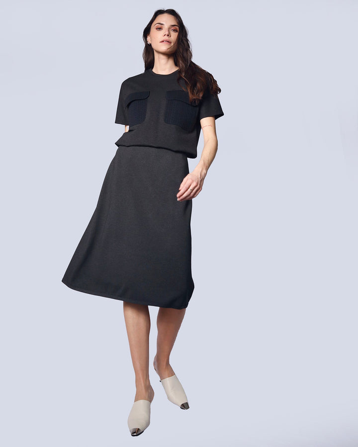 Maison Marie Saint Pierre | Skirt | HOKULANI | Grey Mixte | Top | HOPE | Grey Mixte | Black