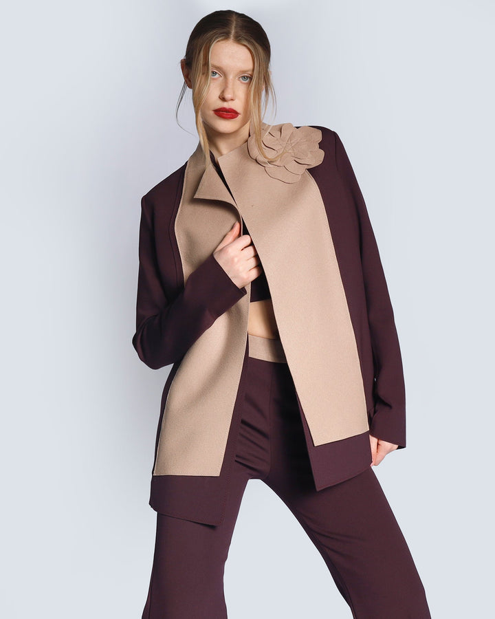 Maison Marie Saint Pierre | Jacket | HILDRED | Plum | Camel