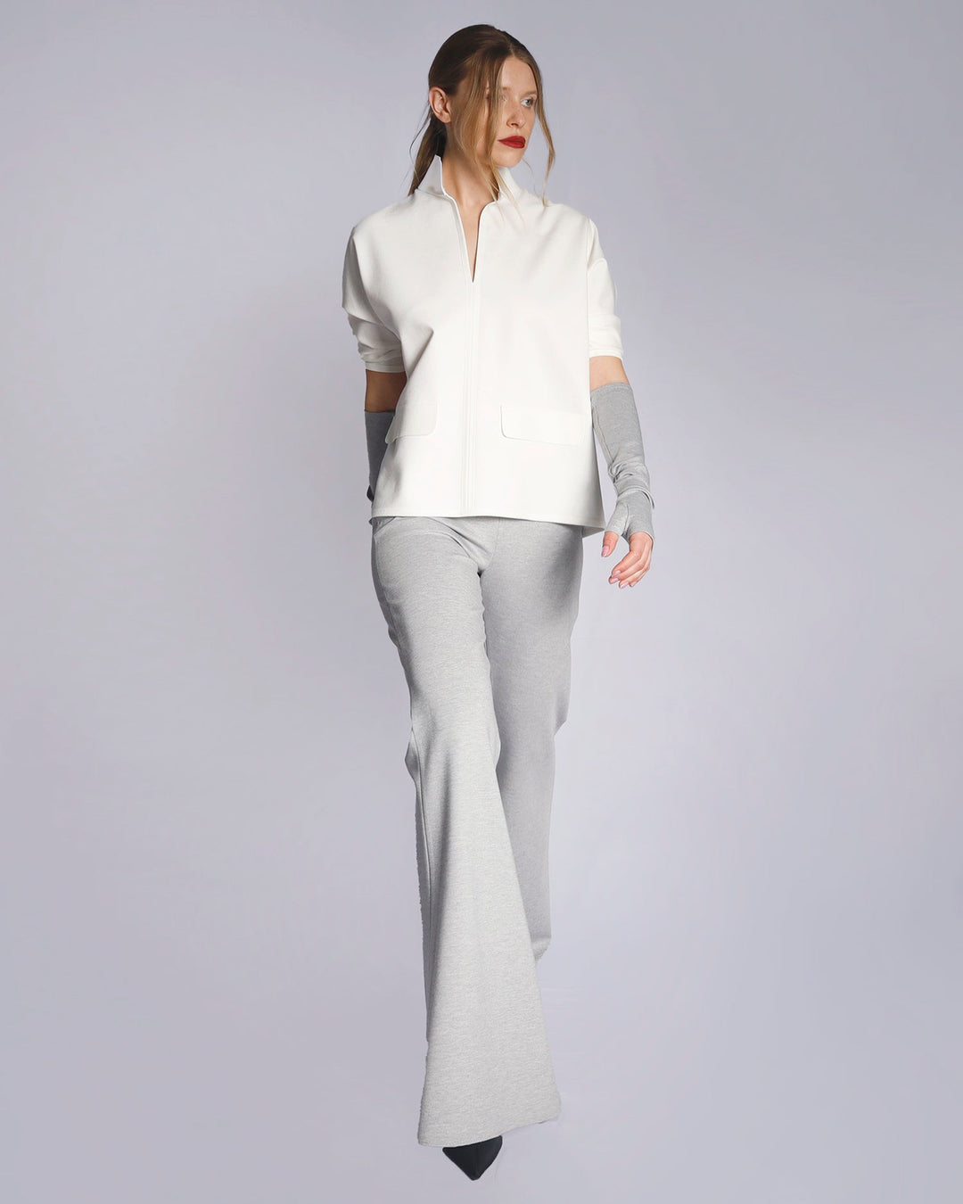 Maison Marie Saint Pierre | Pants | HOWARD | Light Grey Mixte | Top | HELMA | White