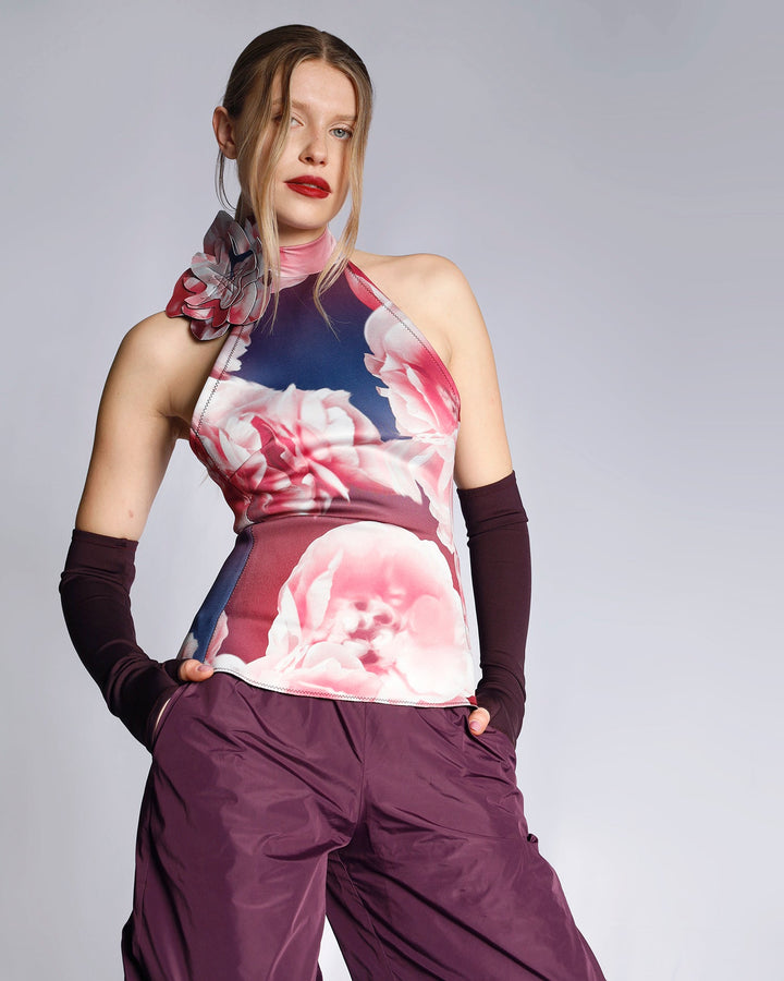 Maison Marie Saint Pierre | Top | HONDO | Peonies | Plum | Brooch | HAMELOT3 | Peonies