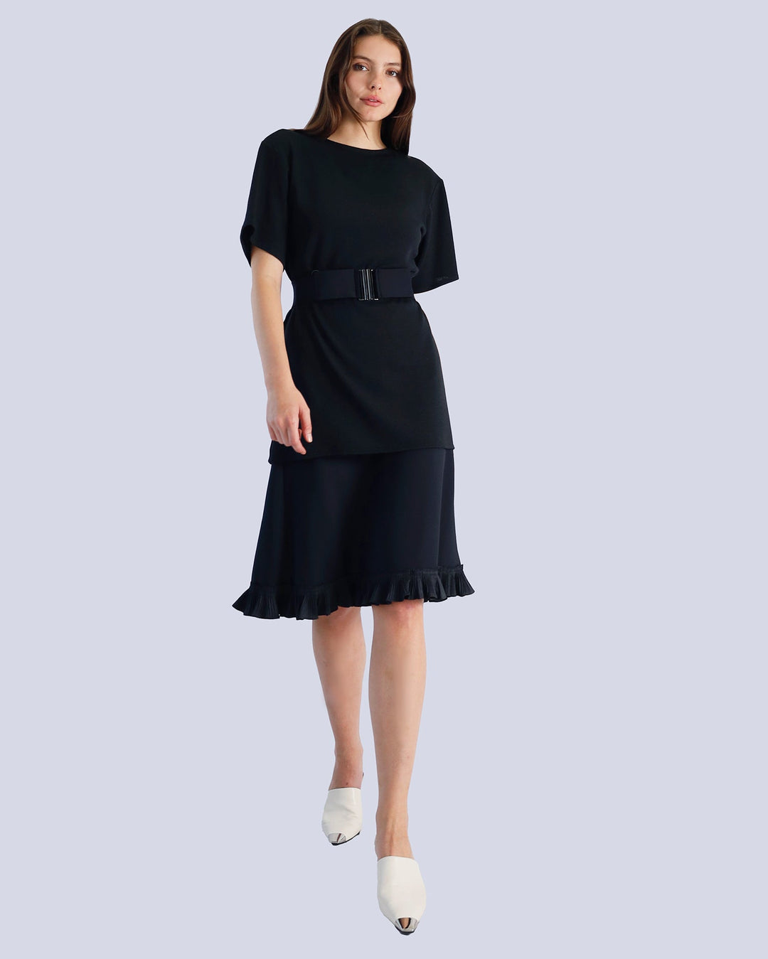 Maison Marie Saint Pierre | Skirt | MAZE | Black | Top | MILA | Black | Belt | MESCAPIRE | Black
