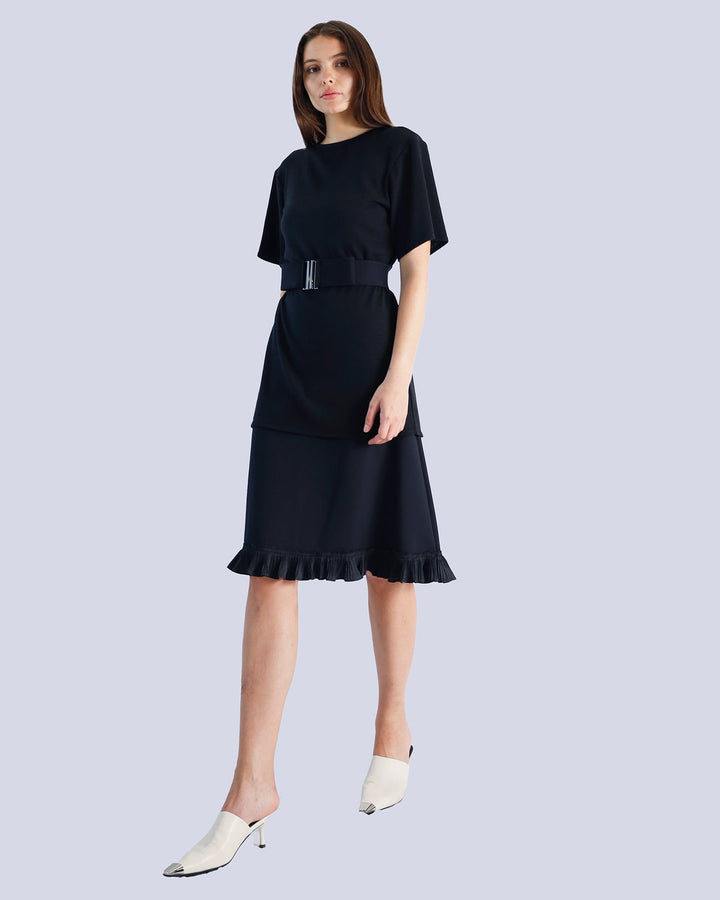 Maison Marie Saint Pierre | Skirt | MAZE | Black | Top | MILA | Black | Belt | MESCAPIRE | Black