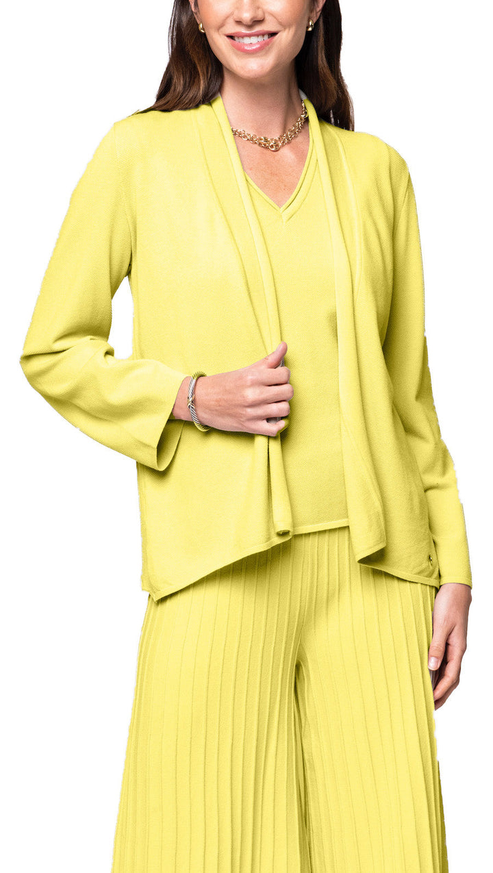 Amy Shawl Collar Cardigan ; Lemon