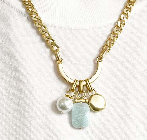 Horseshoe Amazonite Charm Necklace