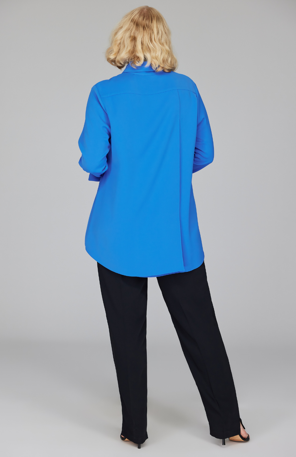 Lustrous Crepe Back Overlap Shirt