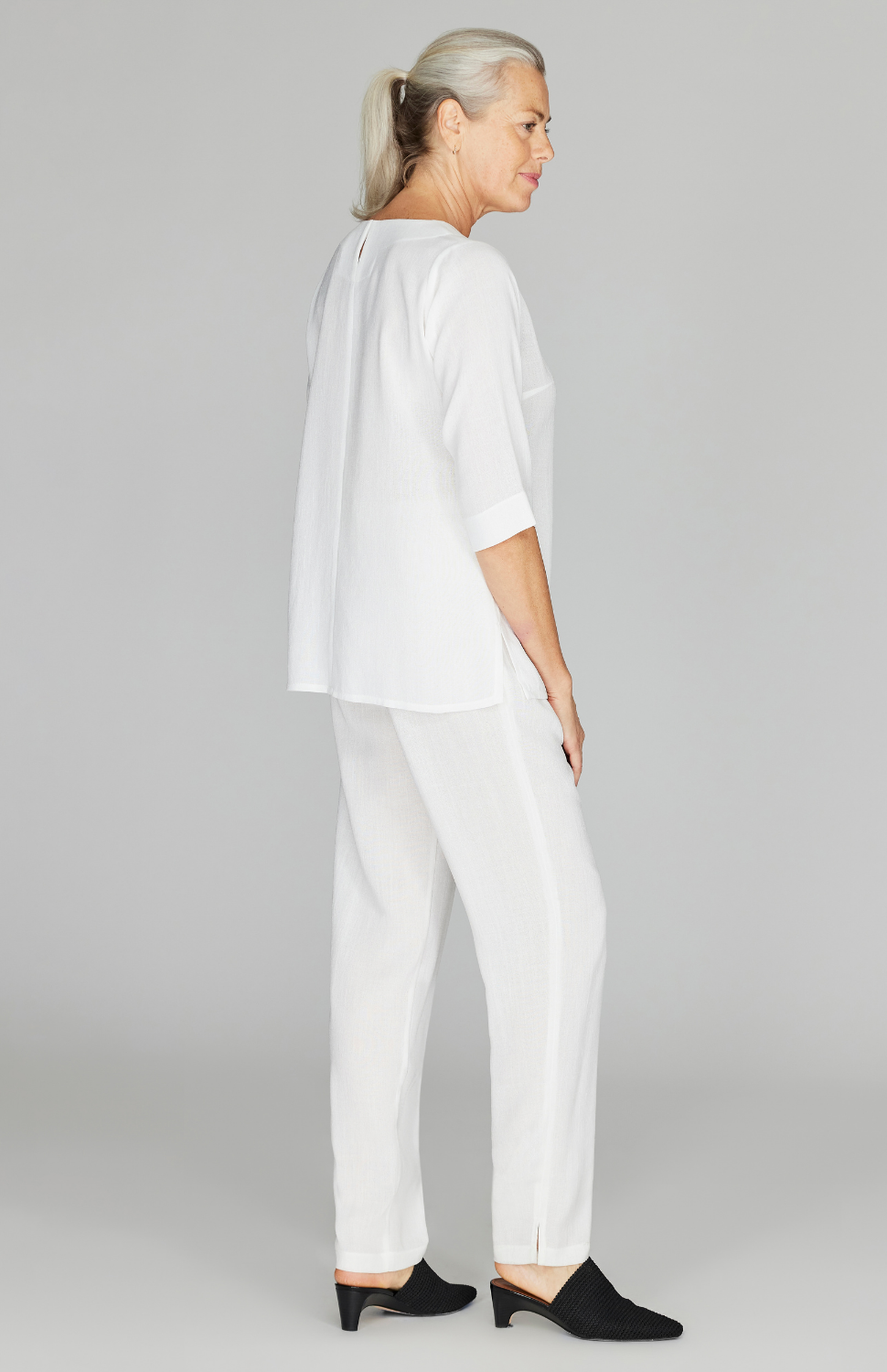 Microlinen Essential Narrow Leg Pant w/Flat Front & Back Elastic