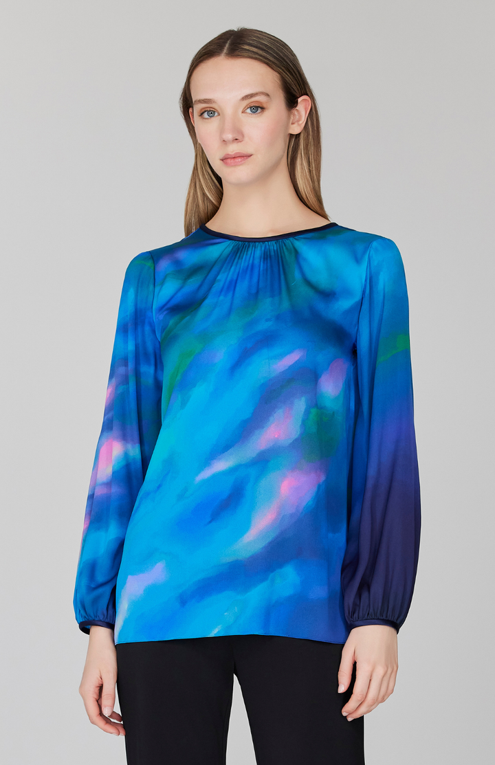 PREORDER Mountainscape Gather Neck Blouse