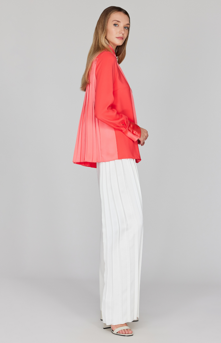 Pleat Back Collared Shirt