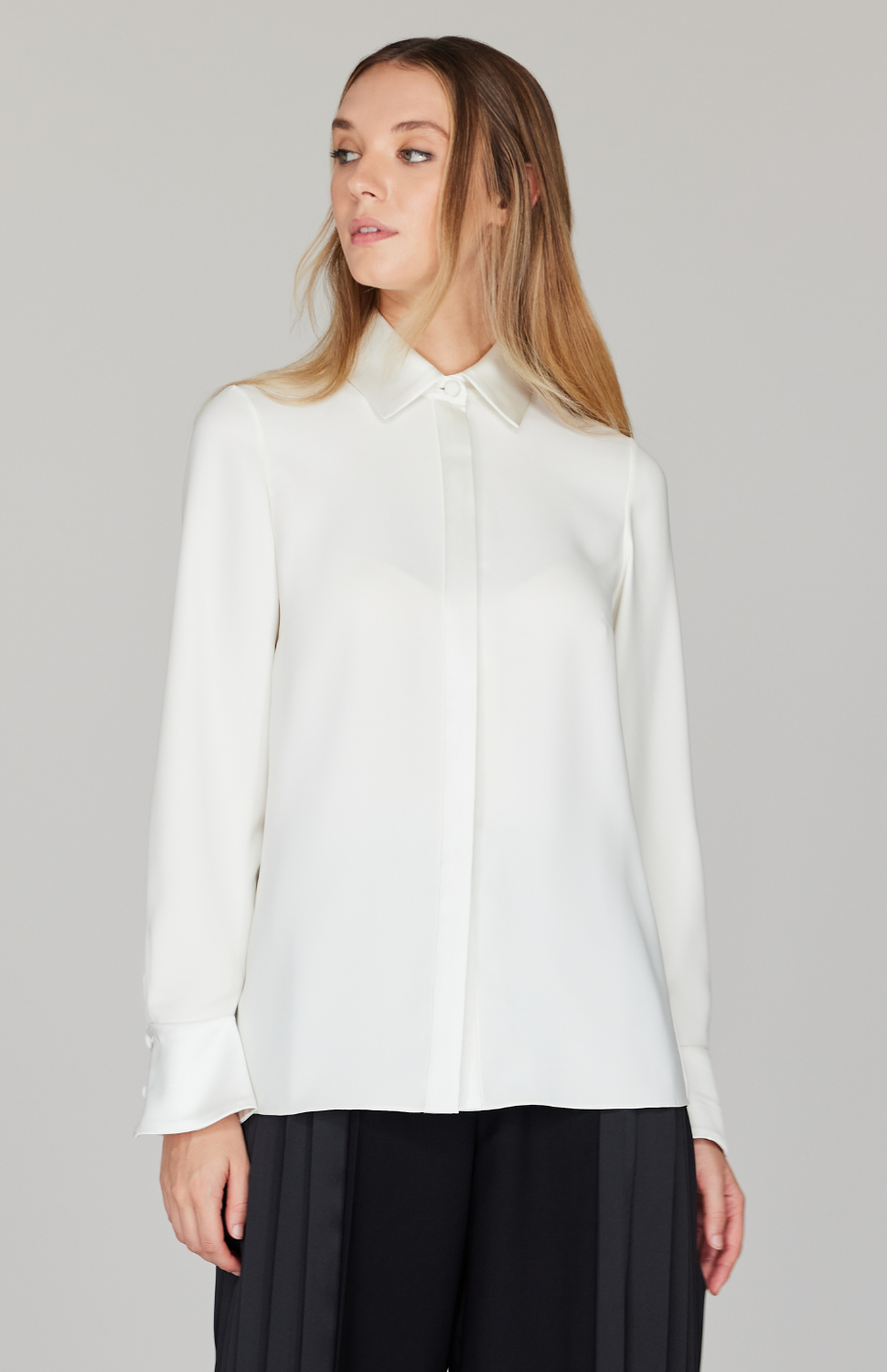 Pleat Back Collared Shirt
