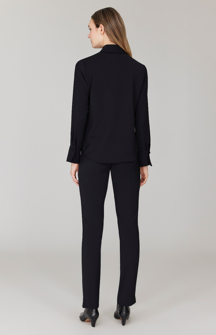 Lustrous Crepe Tailored Button Down Shirt