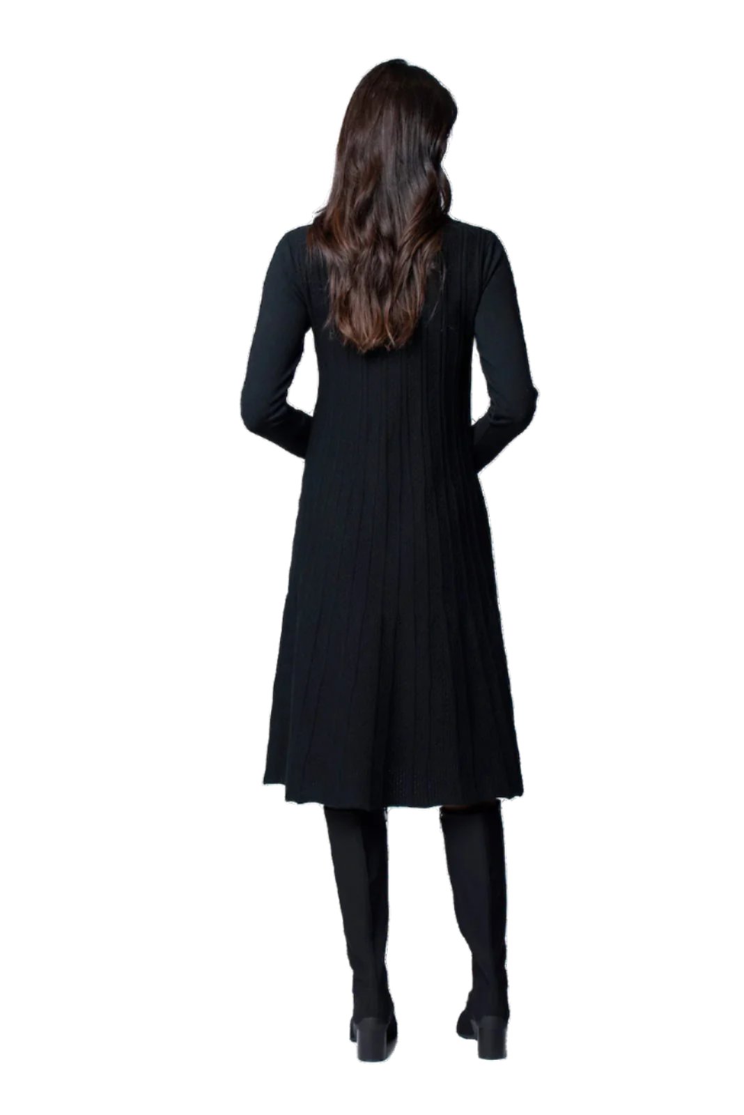 Haylee Midi Turtleneck Sweater Dress; Black