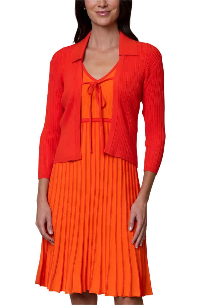 Vicky Cropped Cardigan ; Bright Orange