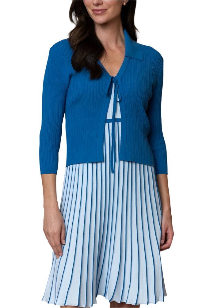 Vicky Cropped Cardigan ; Ocean Blue