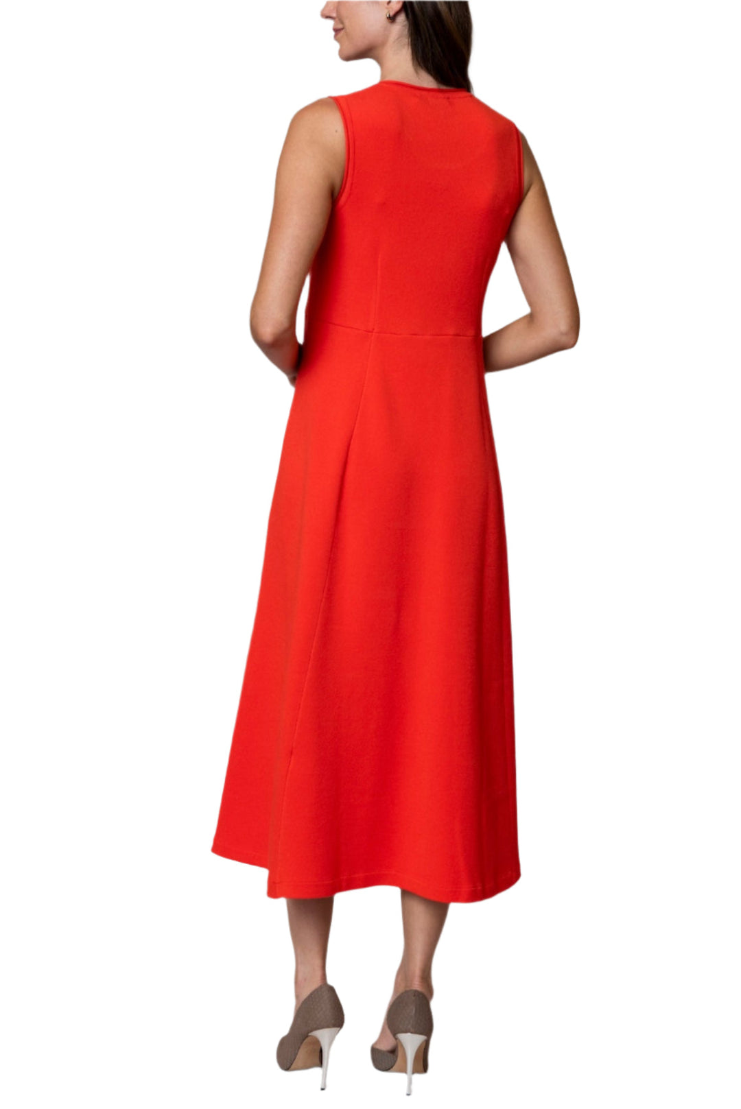 Mabel Maxi Sleeveless A-line Dress; Bright Orange