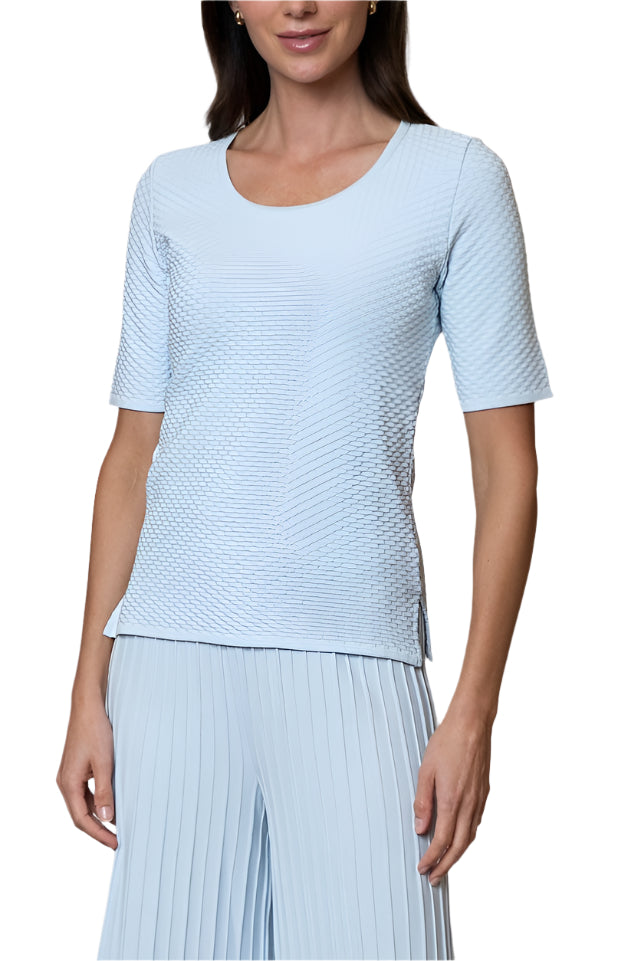 Annika Short Sleeved Top, Powder Blue