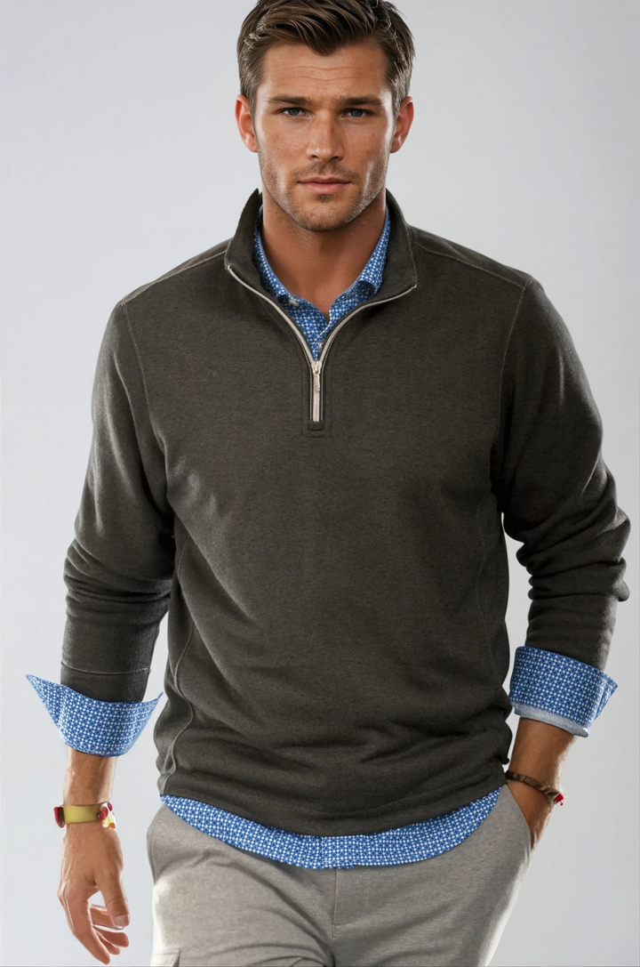 Voey Quarter Zip Sweatshirt - Charcoal Gray